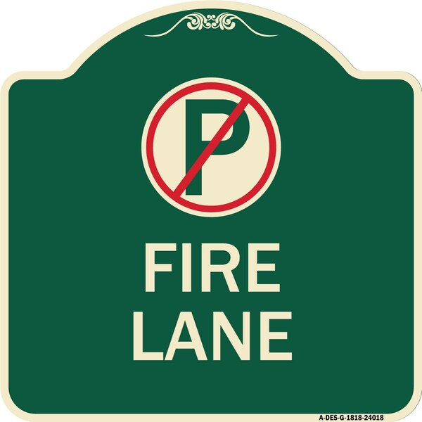 Signmission Fire Lane No Parking Symbol Heavy-Gauge Aluminum Architectural Sign, 18" x 18", G-1818-24018 A-DES-G-1818-24018 - main